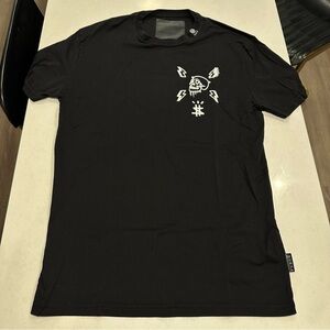 Philipp Plein Black Tee - Skull & $ Dollar Sign - Large